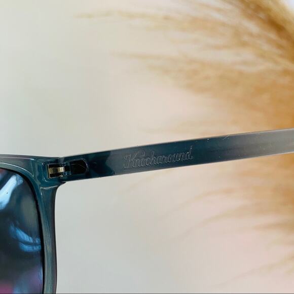 KNOCKAROUND Blue Plastic Frame Black Lens Sunglasses Wayfarer Unisex Soft Case - Picture 7 of 9